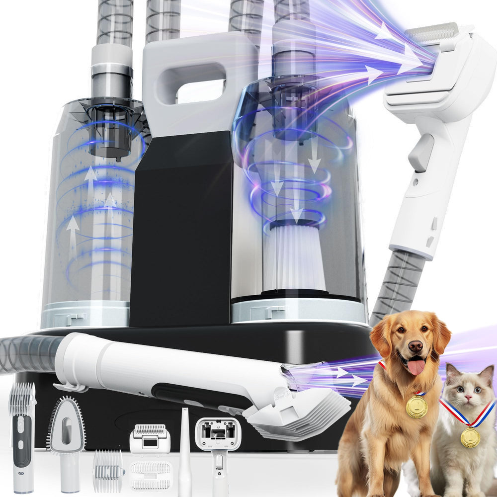 FOTING dog grooming vacuum front view with compact, low-noise design for gentle grooming.