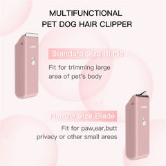 Founouly low-noise pet clipper in action, easing grooming.