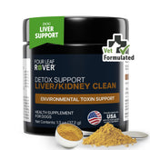 Four Leaf Rover liver-kidney clean bottle pour supporting detox pathways for dogs.