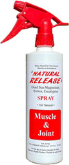 Four Oaks Farm Ventures Natural Release bottle application for quick equine muscle relief.