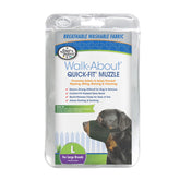 Four Paws Walk-About muzzle top view for secure, adjustable fit on large dogs.