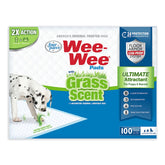Four Paws Wee-Wee grass-scent pad top layer invites dogs with familiar scent for easier potty cues.