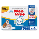 Four Paws Wee-Wee odor-control pad with Febreze Freshness neutralizes odors for a fresher home.