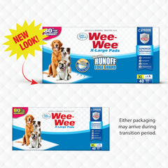 Four Paws Wee-Wee XL absorbent six-layer close-up highlights moisture containment.