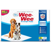 Four Paws Wee-Wee XL pad top layer tear-resistant design supports cleaner paws.