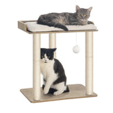 FourFurPets 22in cat tree tower greige with spacious lounging platform for cats