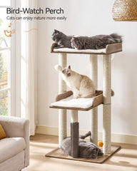 FourFurPets cat tree scratching posts invite scratching and climbing for cats.
