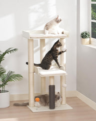 FourFurPets 437 cat tree perch offers a cozy lookout for curious cats
