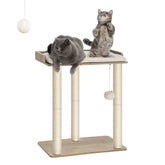 FourFurPets cat tree large-platform greige offers spacious rest for big and small cats.