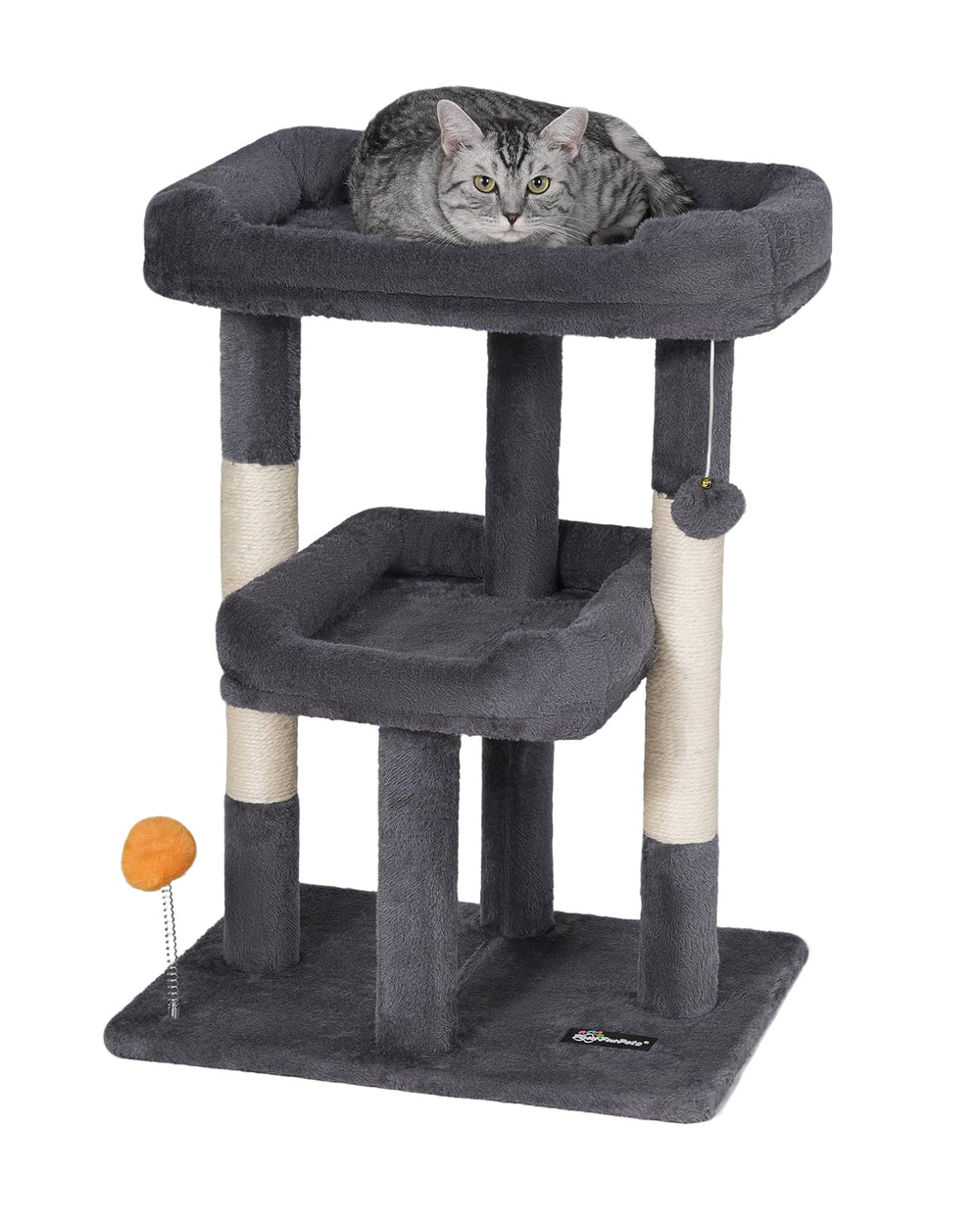 FourFurPets cat tree perches offer cozy, elevated spots for indoor cats.