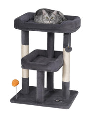 FourFurPets cat tree perches offer cozy, elevated spots for indoor cats.