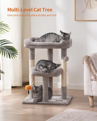 FourFurPets cat tree toy-ball engages playful instincts with bounce and curiosity.