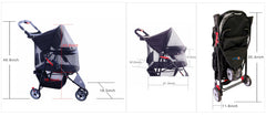 FOURPAW 360-degree wheels enable easy steering for smooth city strolls.