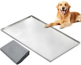 Fovima crate pan stainless steel tray with front view shows heavy-duty durability for kennels.
