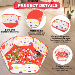Foxtell 200 pom pom balls included for interactive toss and paw play.