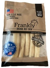 Frankly Beef Flavor Wrap Chews pack of five 5-inch rolls supports dental care during rewarding moments.