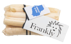 Frankly Beef Roll Wrap Chews USA-made packaging highlighting origin and traceability.