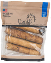 Front view of Frankly Retriever Rolls, long-lasting beef chews for dogs