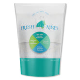 Fresh Aires silica crystal litter absorbs moisture for up to 30 days and controls odors