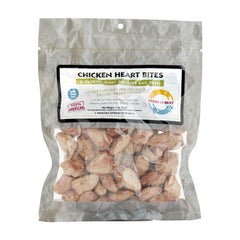 Fresh Is Best freeze-dried chicken hearts bag showing resealability and freshness