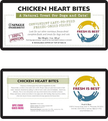 Fresh Is Best chicken hearts treats closeup highlighting high-protein snack