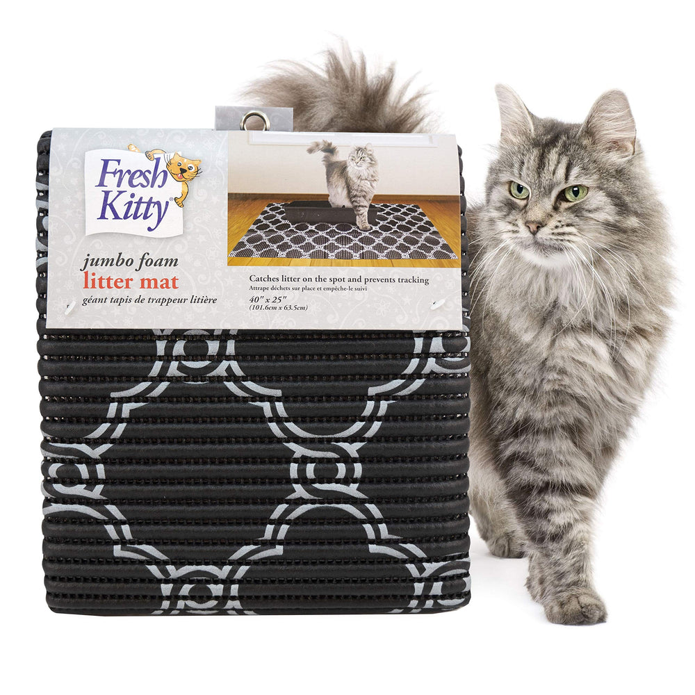 Fresh Kitty XL foam litter mat front view demonstrates wide coverage and spill protection