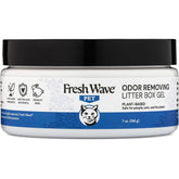 Fresh Wave litter box gel bottle demonstrates plant-based odor control for homes.