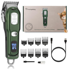Freshly Bailey cat clippers matted fur closeup showing powerful cutting through dense coat.