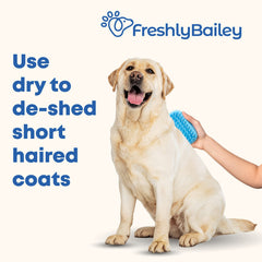 Freshly Bailey rubber curry brush used during bath time to create a deeper clean.