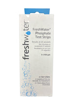 FreshWater phosphate test strips pack close-up for quick water checks and algae risk awareness.