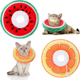 Frienda cat cone orange pattern prevents licking while remaining comfortable.