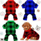 Frienda Christmas dog pajamas buffalo plaid set for festive cozy wear