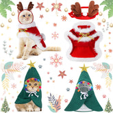 Frienda red Christmas cloak with bells for festive pet photos.