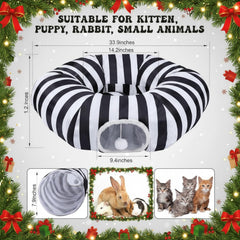 Frienda Christmas striped tunnel tree skirt adds festive shelter