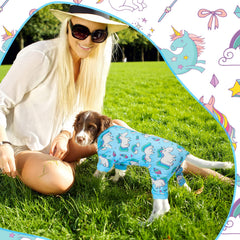 Frienda dog-pajamas unicorn-pattern—whimsical unicorn print for cheerful outfits and photos.