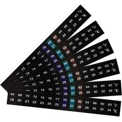 Frienda thermometer strip six-pack mounted on a tank for quick temperature at a glance.
