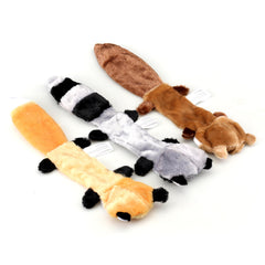 Friendly Pet raccoon unstuffed squeaky toy in use for safe, durable chewing.