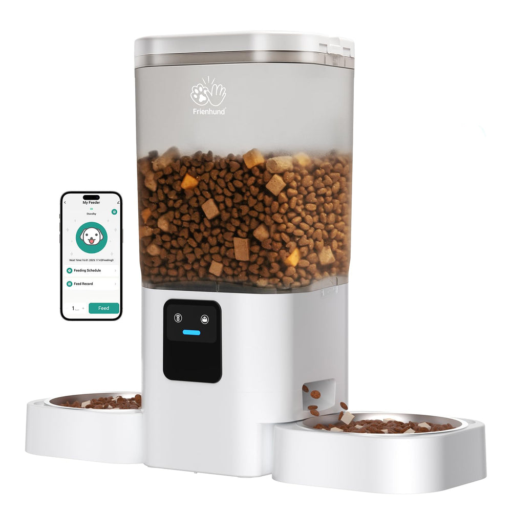 Frienhund ACF190W-B dual-bowls setup supports two pets with calmer mealtimes.
