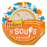 Friskies Lil' Soups flaked chicken cup for mess-free, tasty snacking
