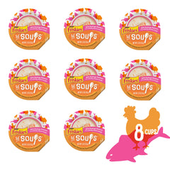Friskies Lil' Soups real salmon morsels visible for tender bites
