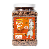 Friskies Party Mix Original Crunch chicken front label highlights real chicken as main ingredient