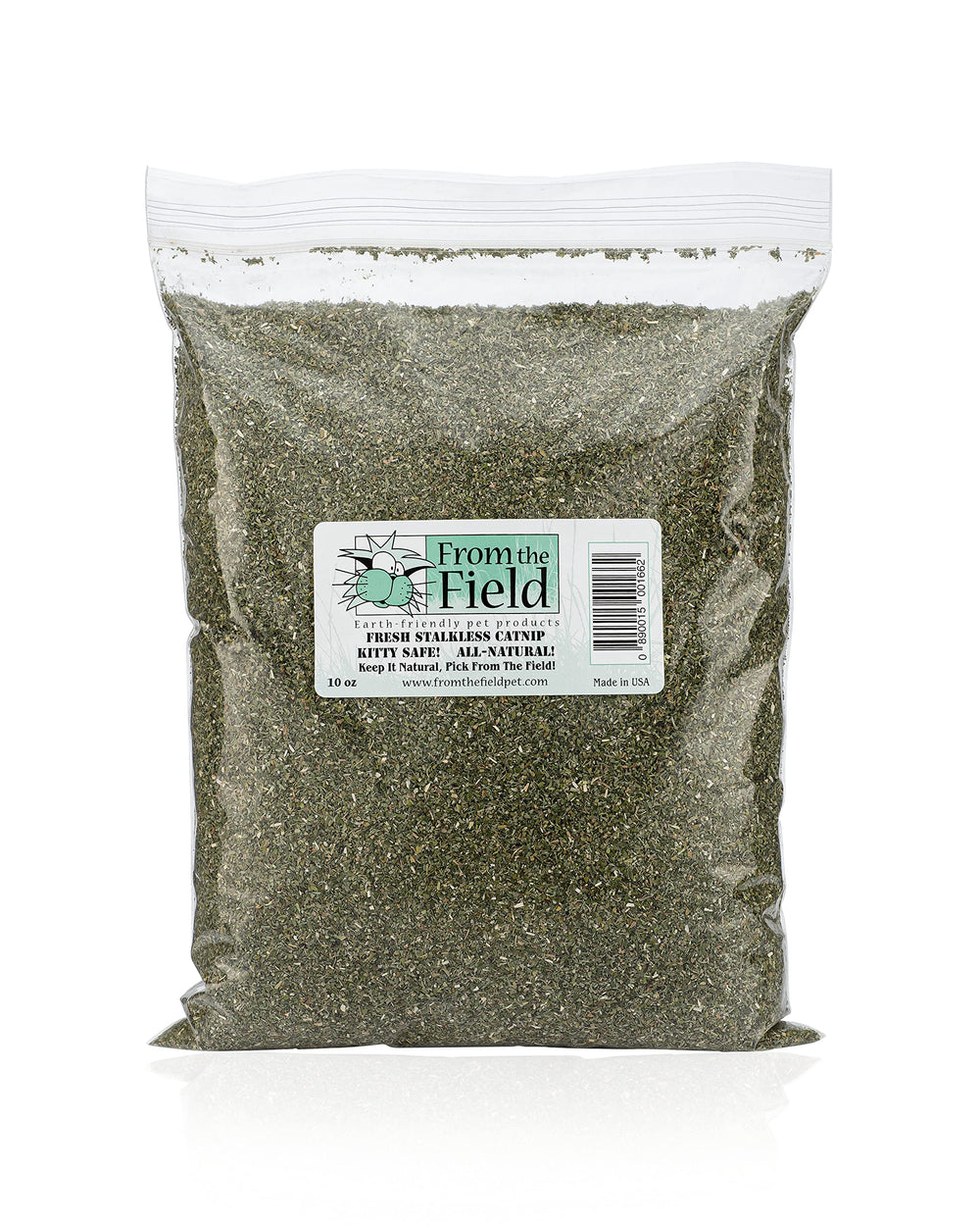 From The Field fine ground stalkless catnip in a bag for easy toy filling and aroma