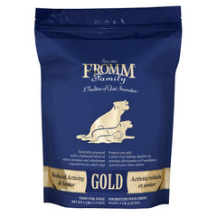 Fromm Reduced-Activity Senior Gold chicken kibble in bowl for easy feeding