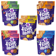 Fruitables Baked Pumpkin Dog Treats packaging showing ten 7-ounce pouches for training rewards