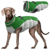 FUAMEY dog coat waterproof fabric closeup shows weatherproof warmth.