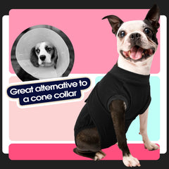 FUAMEY dog recovery suit close-up fabric highlights stretch