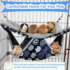 Fuazuzu 2-layer pet rat hammock closeup fleece panel emphasizes cozy warmth and comfort