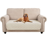 Fuguitex dog bed cover closeup shows soft fabric and durable furniture protection.