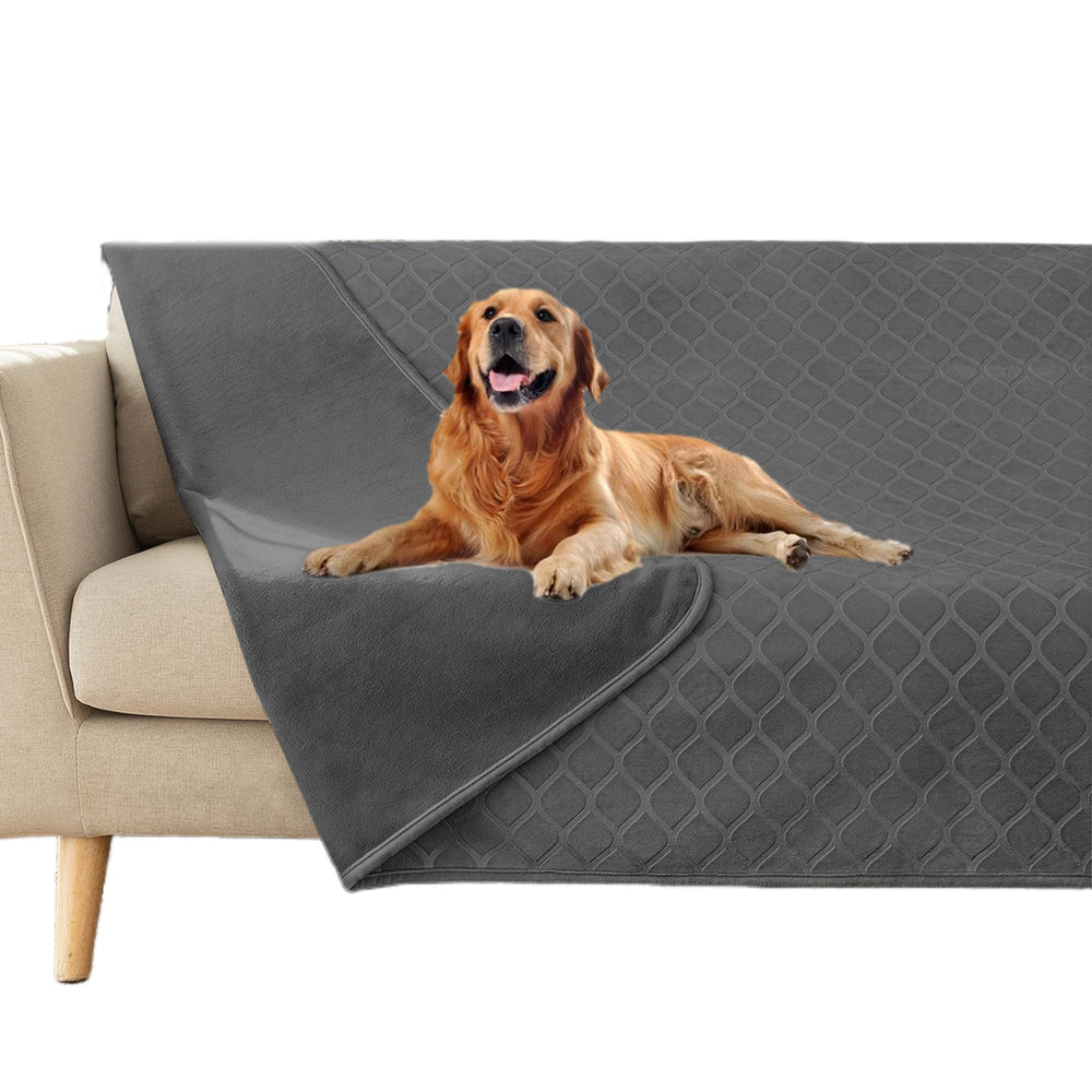 Fuguitex waterproof dog blanket bed cover with crystal velvet texture for couch protection.