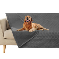 Fuguitex waterproof dog blanket bed cover with crystal velvet texture for couch protection.